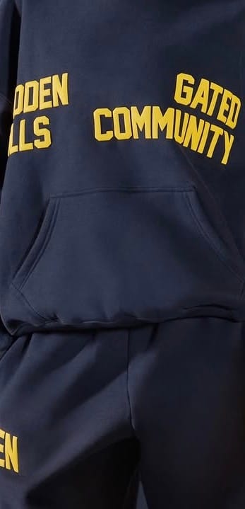 Customer photo review of GATED COMMUNITY HOODIE AMBER/NAVY