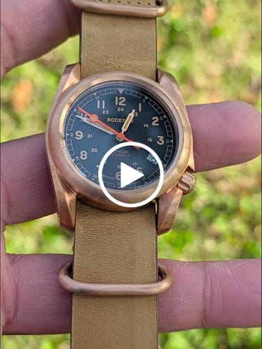 Customer video review of VOYAGER - 100M Waterproof Bronze Automatic Field Watch | Black