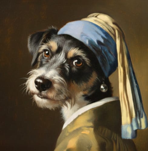 Customer photo review of Huisdier met de Parel Tegel – Jouw Huisdier als Klassiek Meesterwerk