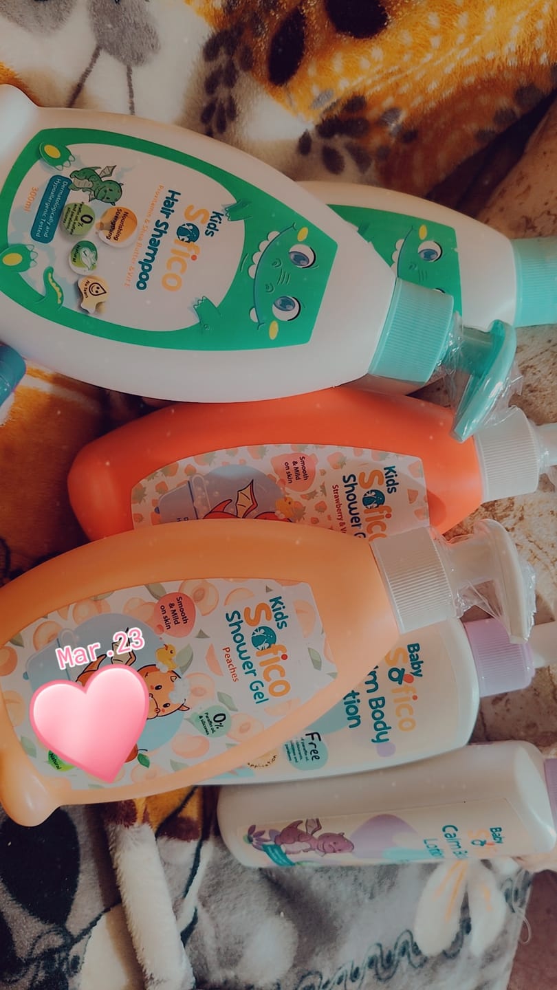 Customer photo review of Sofico Kids Shower Gel Peaches Scent 300 ml