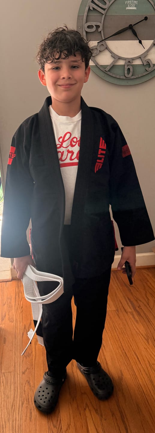 Customer photo review of Core Black Brazilian Jiu Jitsu Kids BJJ Gi