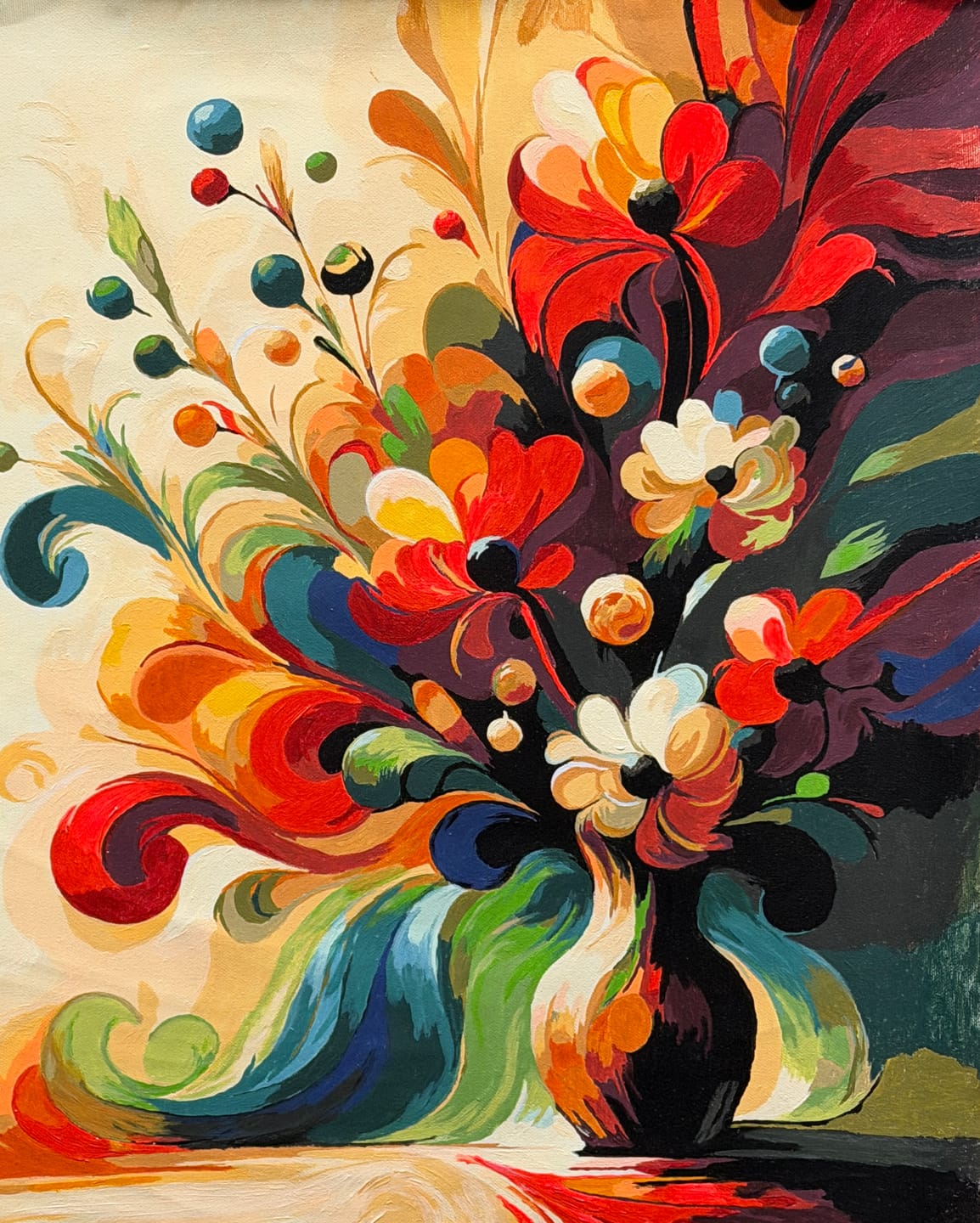 Customer photo review of Flower vase, Abstract - Paint by Numbers