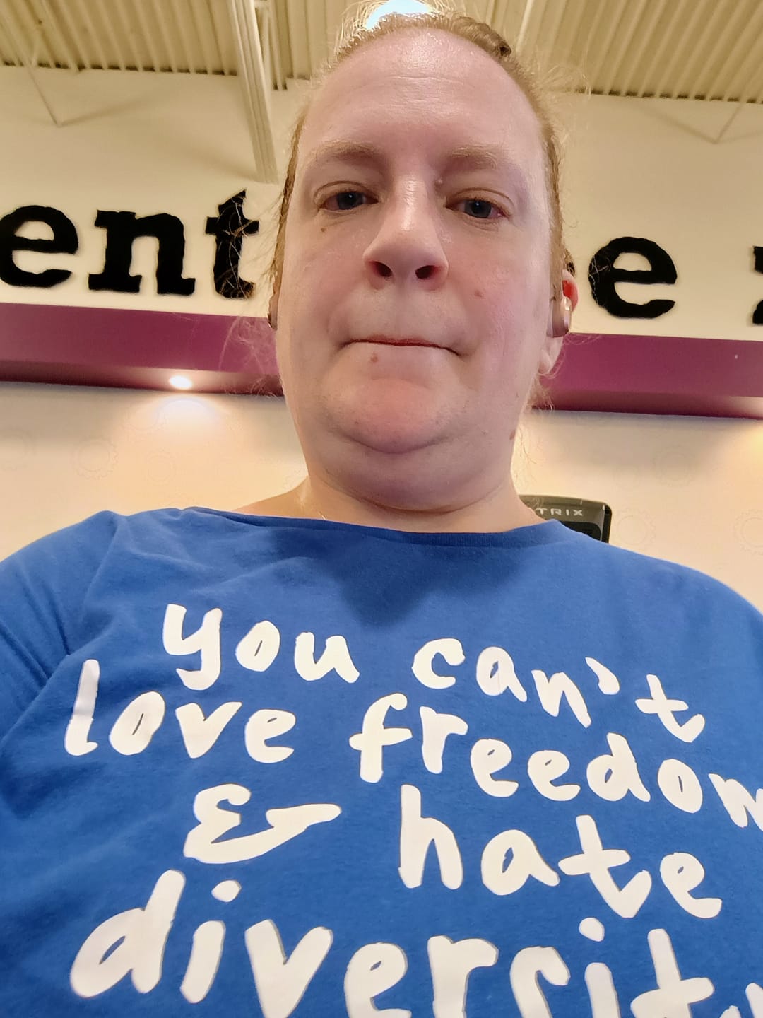 Customer photo review of You Can’t Love Freedom and Hate Diversity Unisex Tee