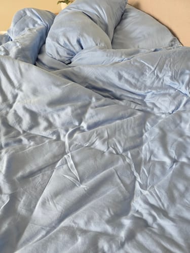 Customer photo review of ציפה פרימיום במבוק 300 - Serenity BLUE