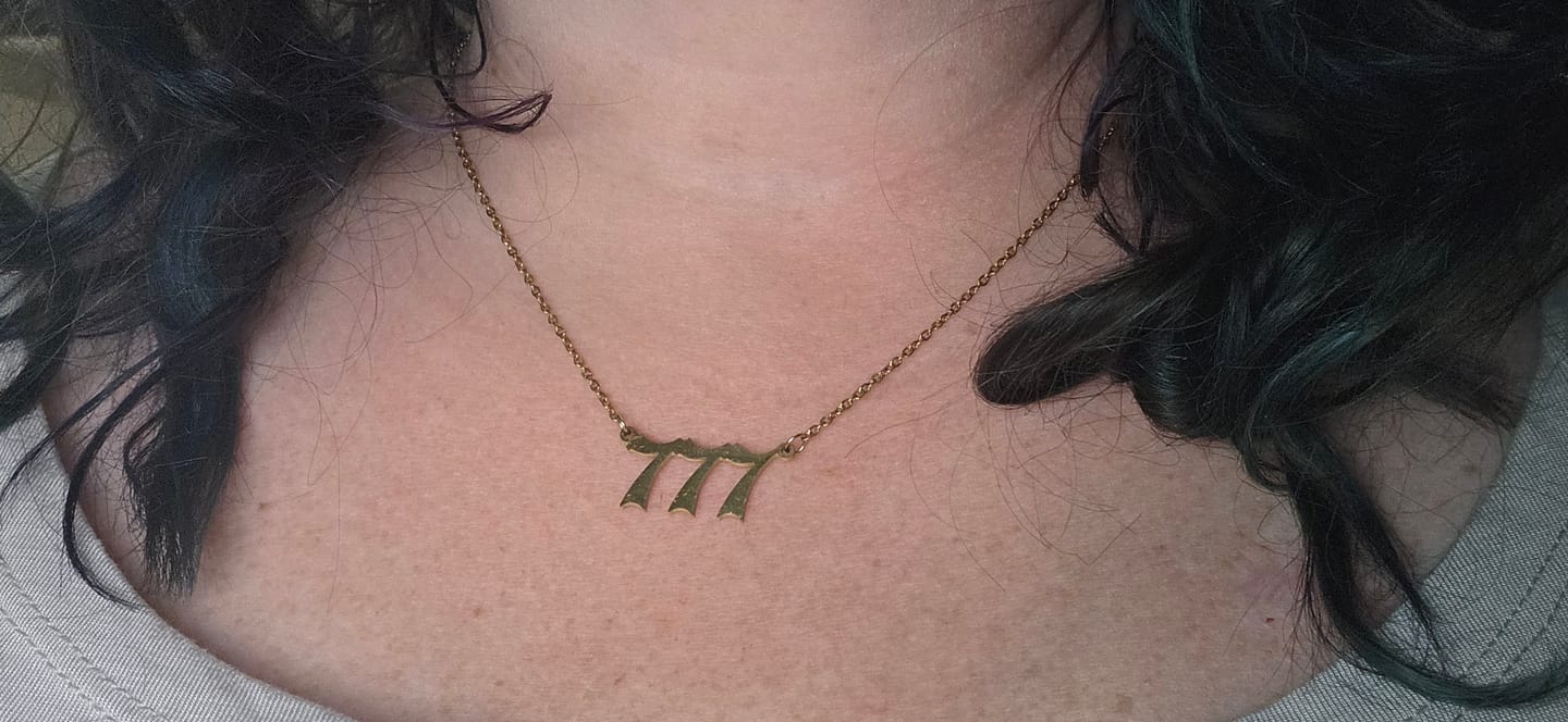 Customer photo review of ANGEL NUMBER NECKLACE
