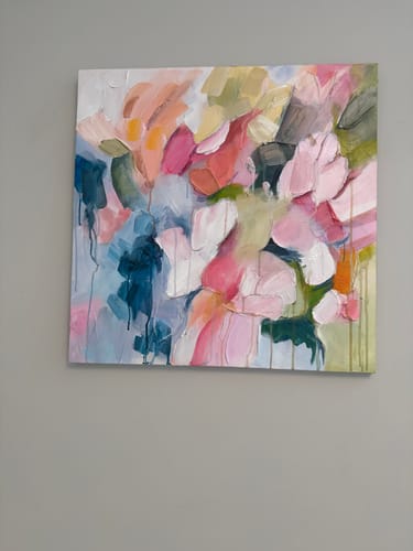 Customer photo review of Colorful Flower Textured Painting Canvas #FP054