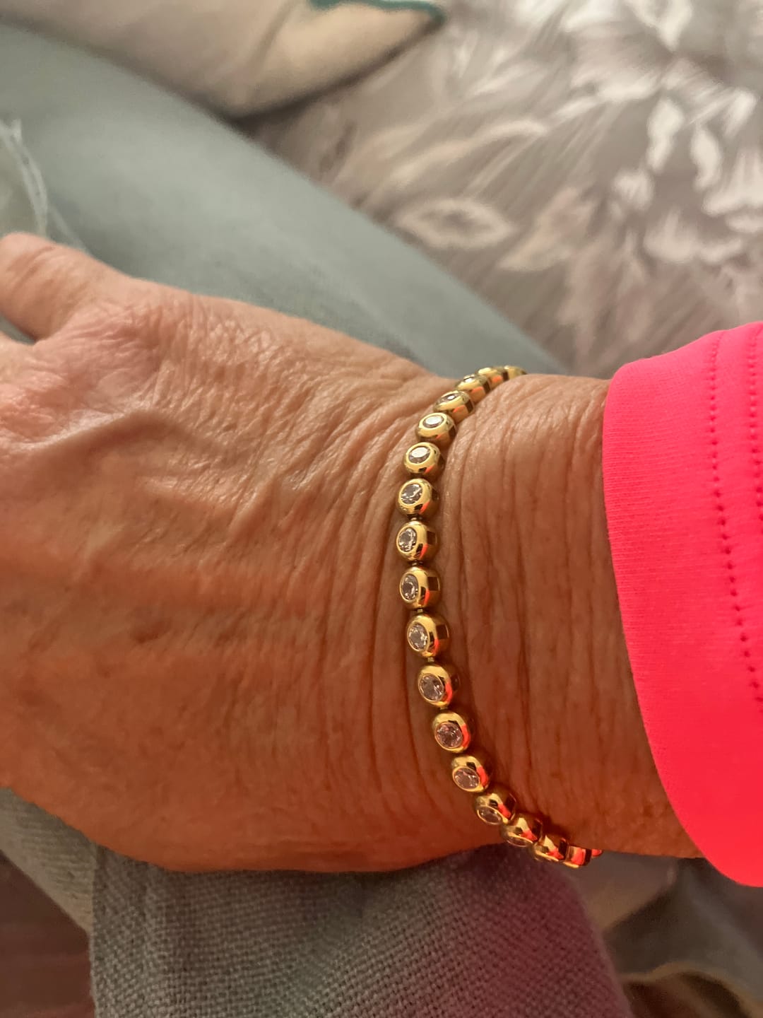 Customer photo review of Classic Bezel Tennis Bracelet