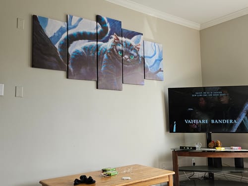 Customer photo review of Alice in Wonderland Cheshire Cat Wall Art | Canvas Painting Framed