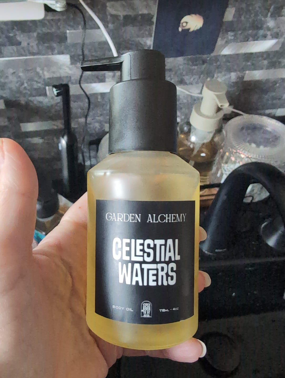 Customer photo review of CELESTIAL WATERS BODY OIL