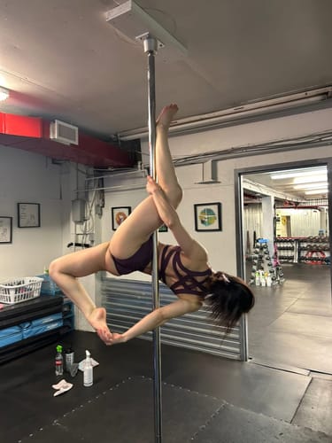 Customer photo review of Serena Top - Strappy High Support Sports Bra Recycled Mulberry