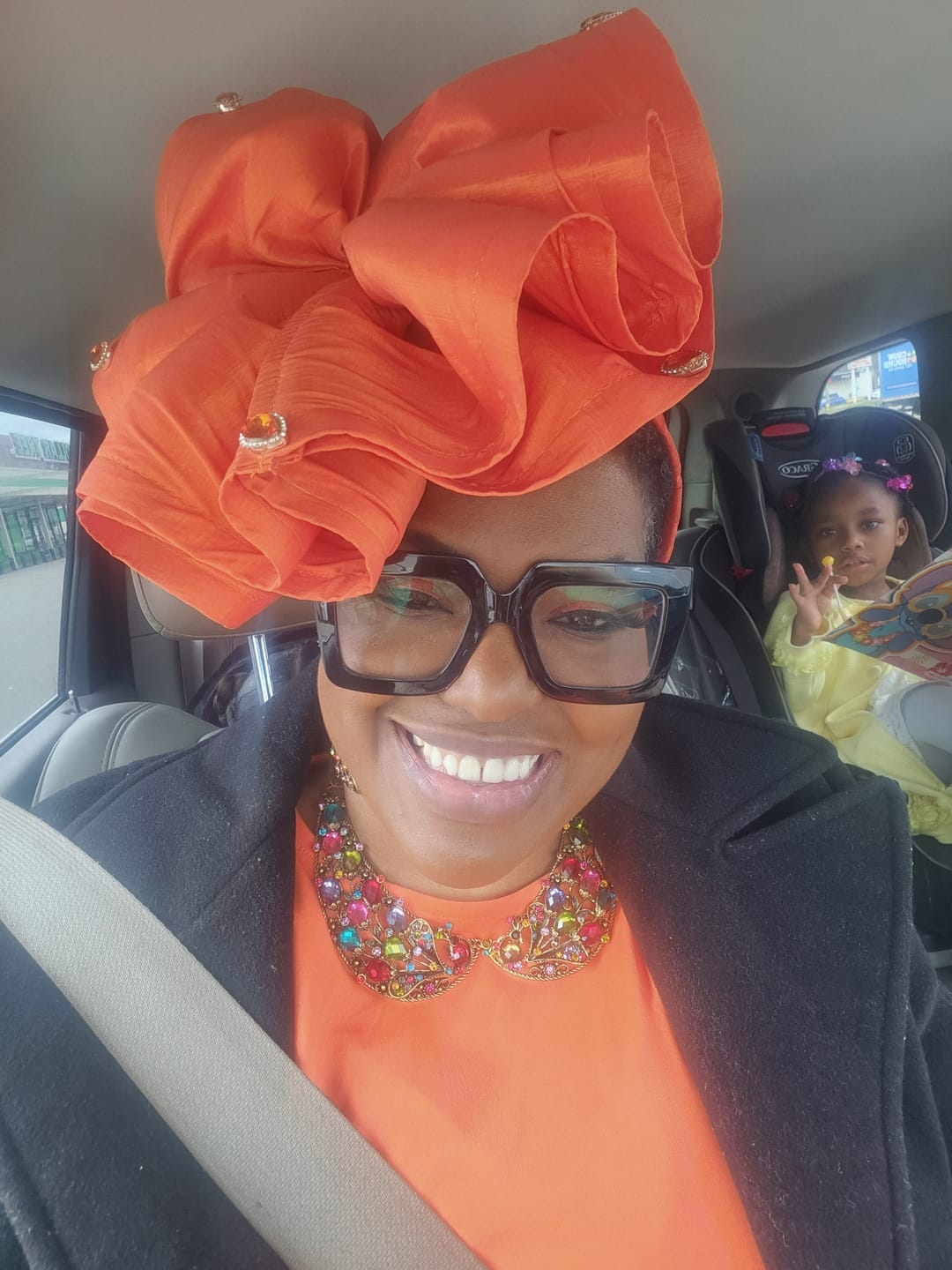 Customer photo review of The Duchess Silk Fascinator