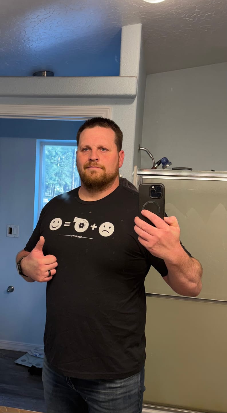 Customer photo review of 80Eighty® HappyTurbo Shirt