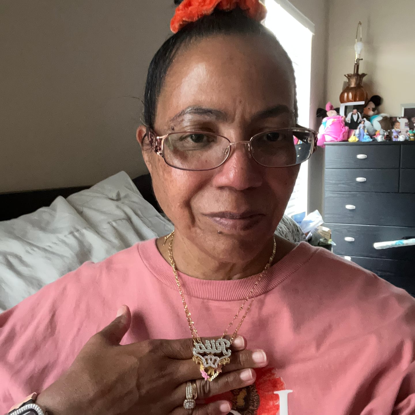 Customer photo review of Double Plated Double Heart Name Necklace w/ Clip Chain