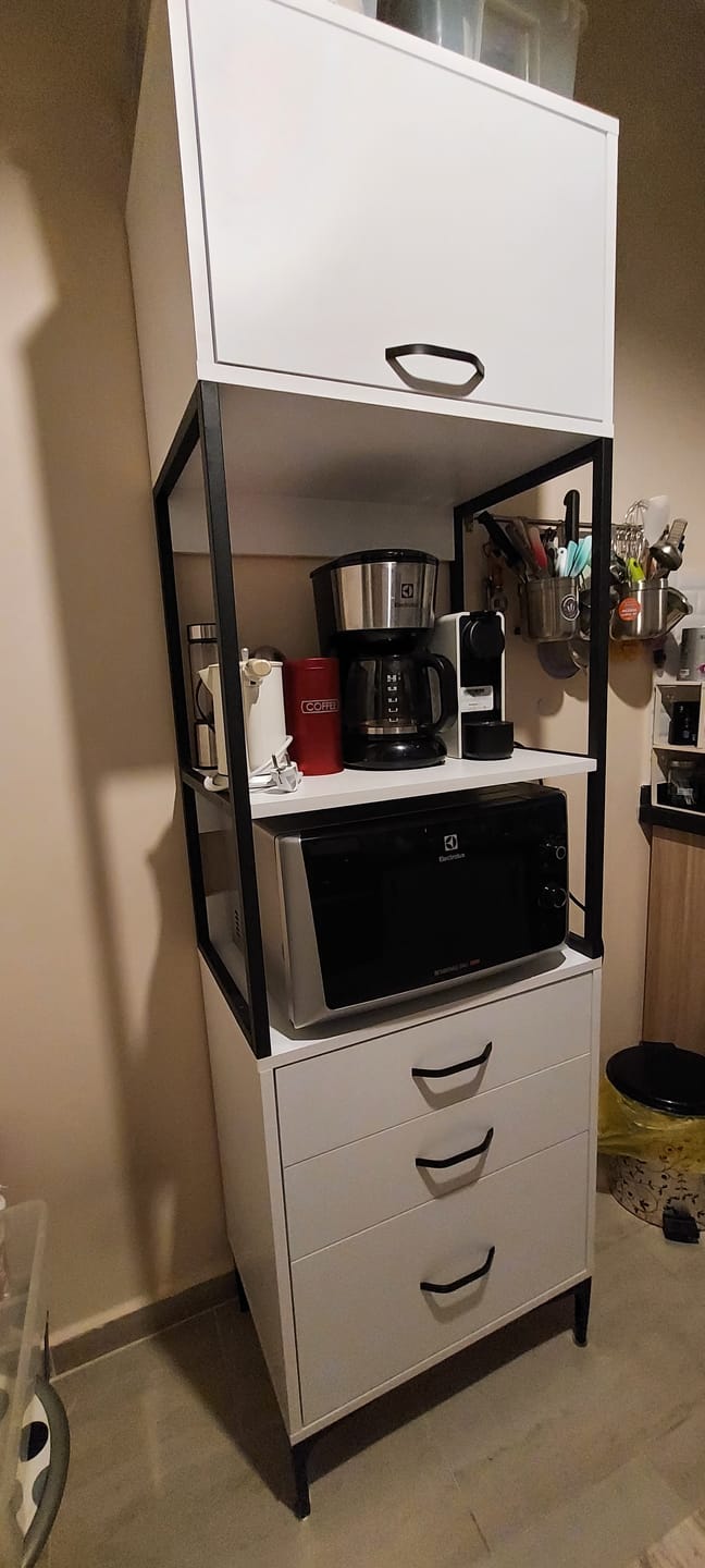 Customer photo review of Rani JE135 Çok Amaçlı Dolap 1 Kapaklı 3 Çekmeceli Kiler Mutfak Dolabı Beyaz