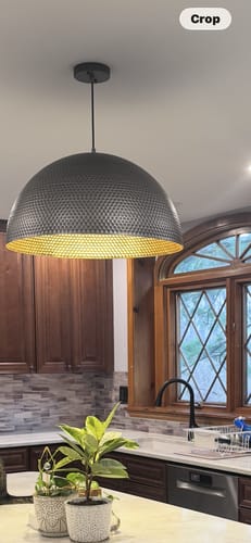 Customer photo review of Industrial 1-Light Hammered Oversized Metal Dome Pendant