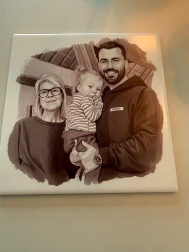 Customer photo review of Sepia Vintage Portret Tegeltje