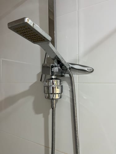 Customer photo review of HolyH₂O™ Shower Mate | Compact Shower Filter