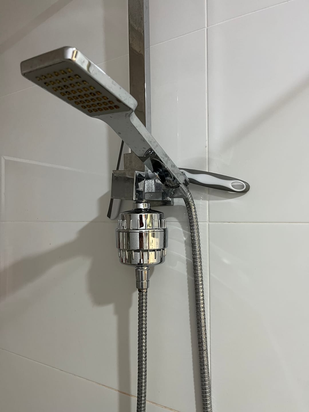 Customer photo review of HolyH₂O™ Shower Mate | Compact Shower Filter
