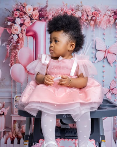 Customer photo review of Toddler Beauty Pageant Dress Fluffy Beads Princess Dress First Communion Dresses