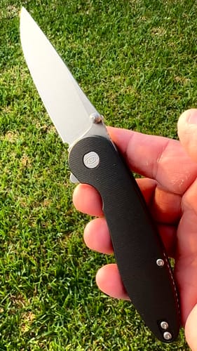 Customer photo review of ABW Model 1 Knife – 3.25” MagnaCut Blade, Black Anodized Aluminum Handle, Liner Lock – Made in USA