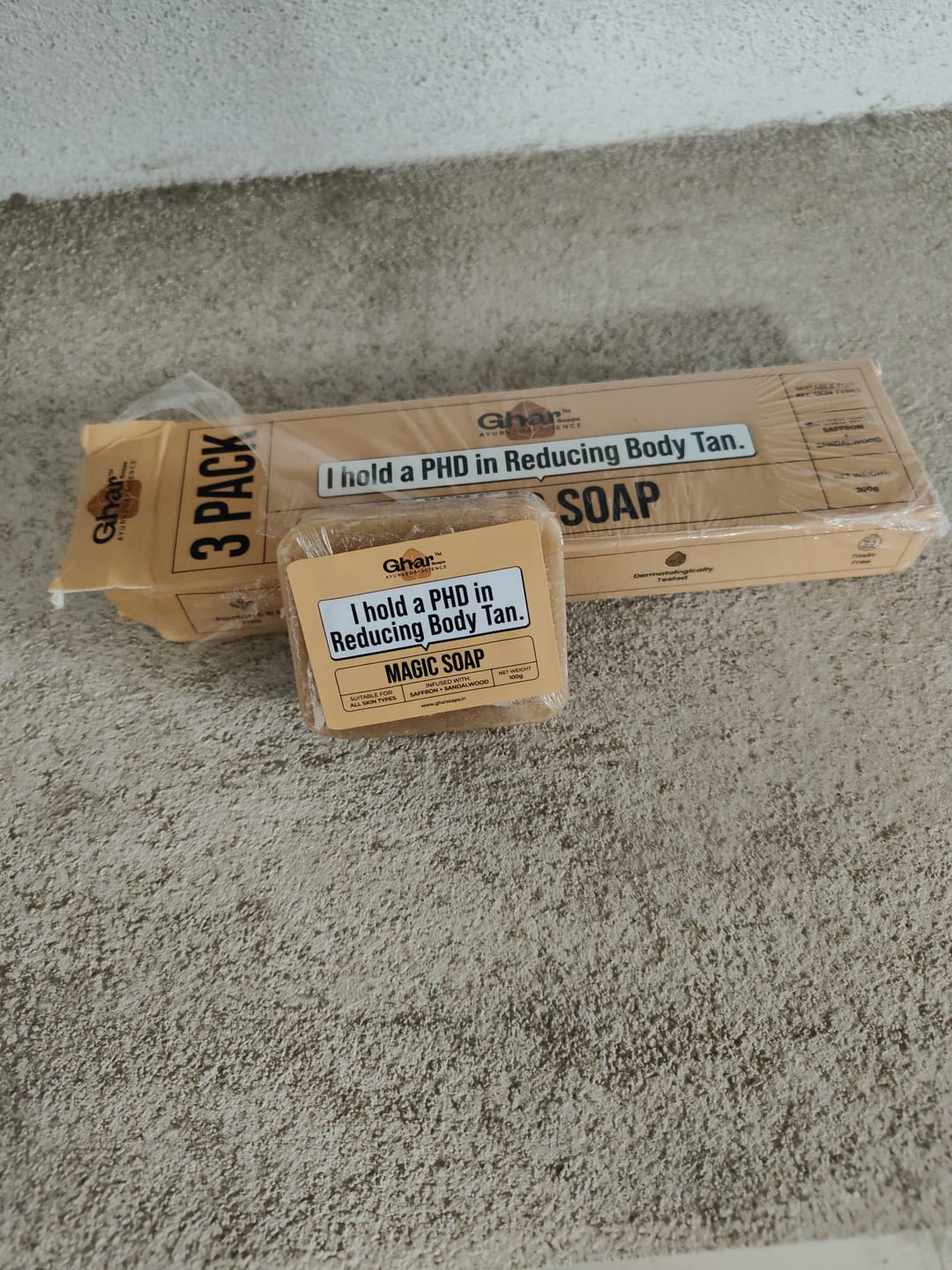 Customer photo review of Magic Soap (Sandal Wood and Saffron Soap)