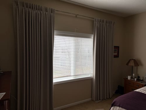 Customer photo review of Art Deco Inspired Trellis Curtains | Heavyweight Jacquard, Thermal & Light Filtering for Formal Dining Rooms & Living Spaces (Sloan)