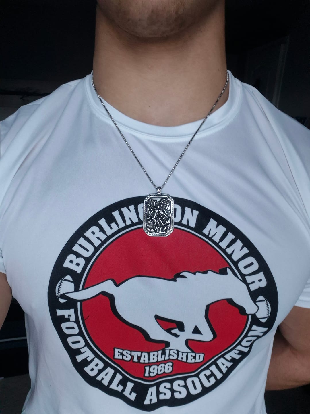 Customer photo review of FREE Today: Classic Style St. Michael the Archangel Protection Stainless Steel Pendant Necklace
