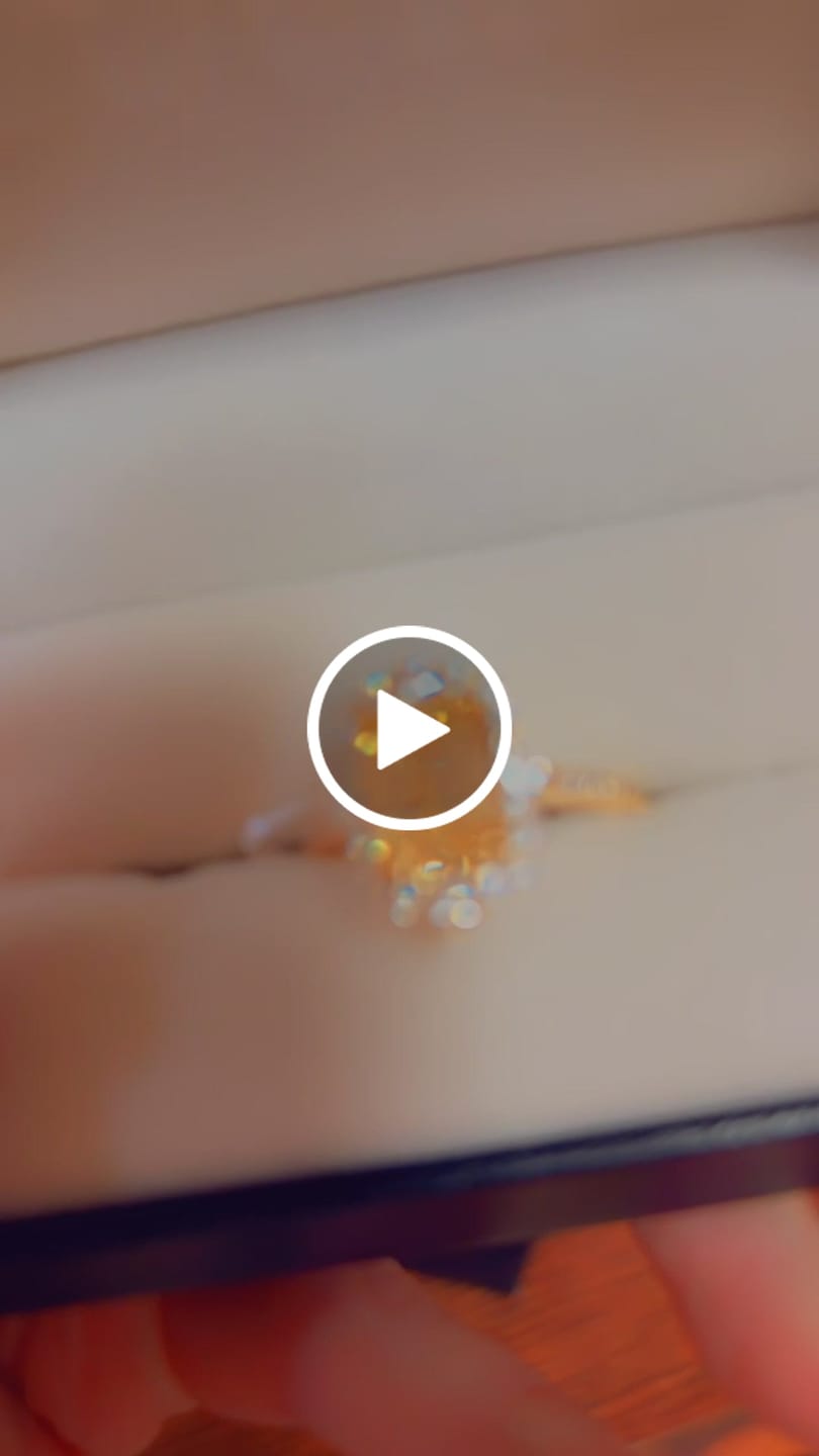 Customer video review of Vintage 3.5Ct Emerald Cut Yellow Stone Engagement Ring In Sterling Silver