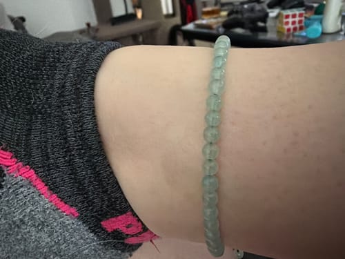 Customer photo review of 4mm Crystal Beaded Bracelet, Adjustable