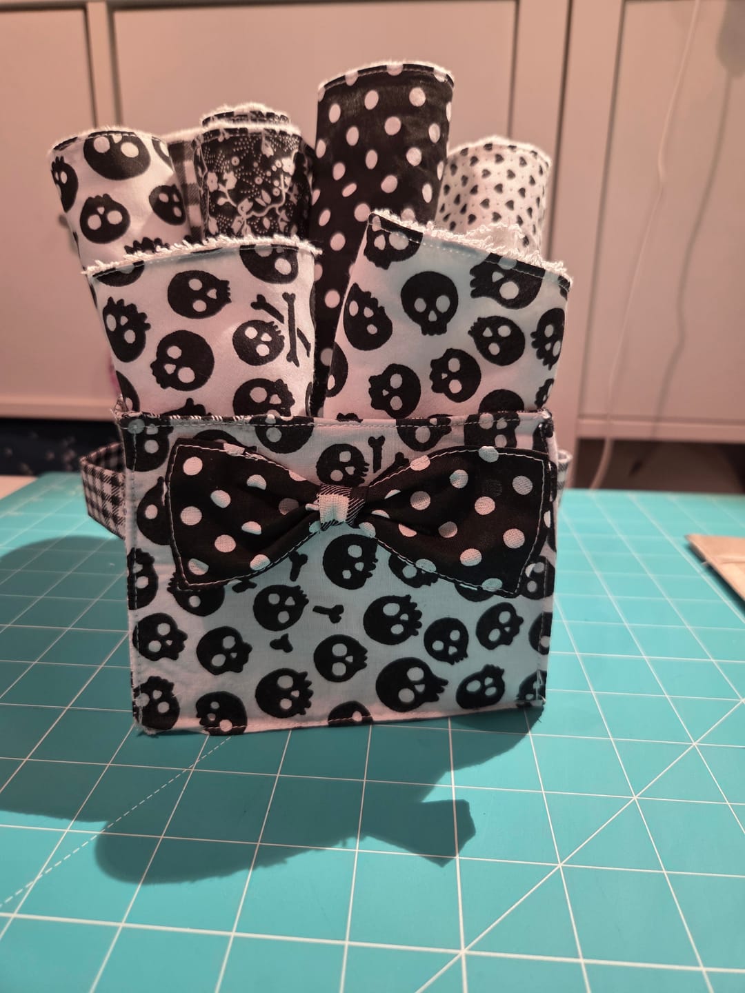 Customer photo review of All Over Skulls Polycotton Fabric