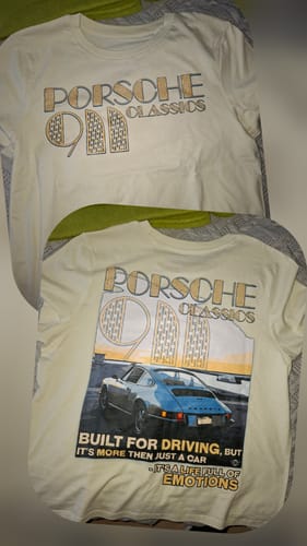 Customer photo review of Porsche 911 Classics Backprint Premium Shirt Women