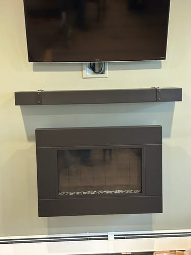 Customer photo review of Custom Blacksmith Metal Floating Mantel Shelf | Stoll Industries