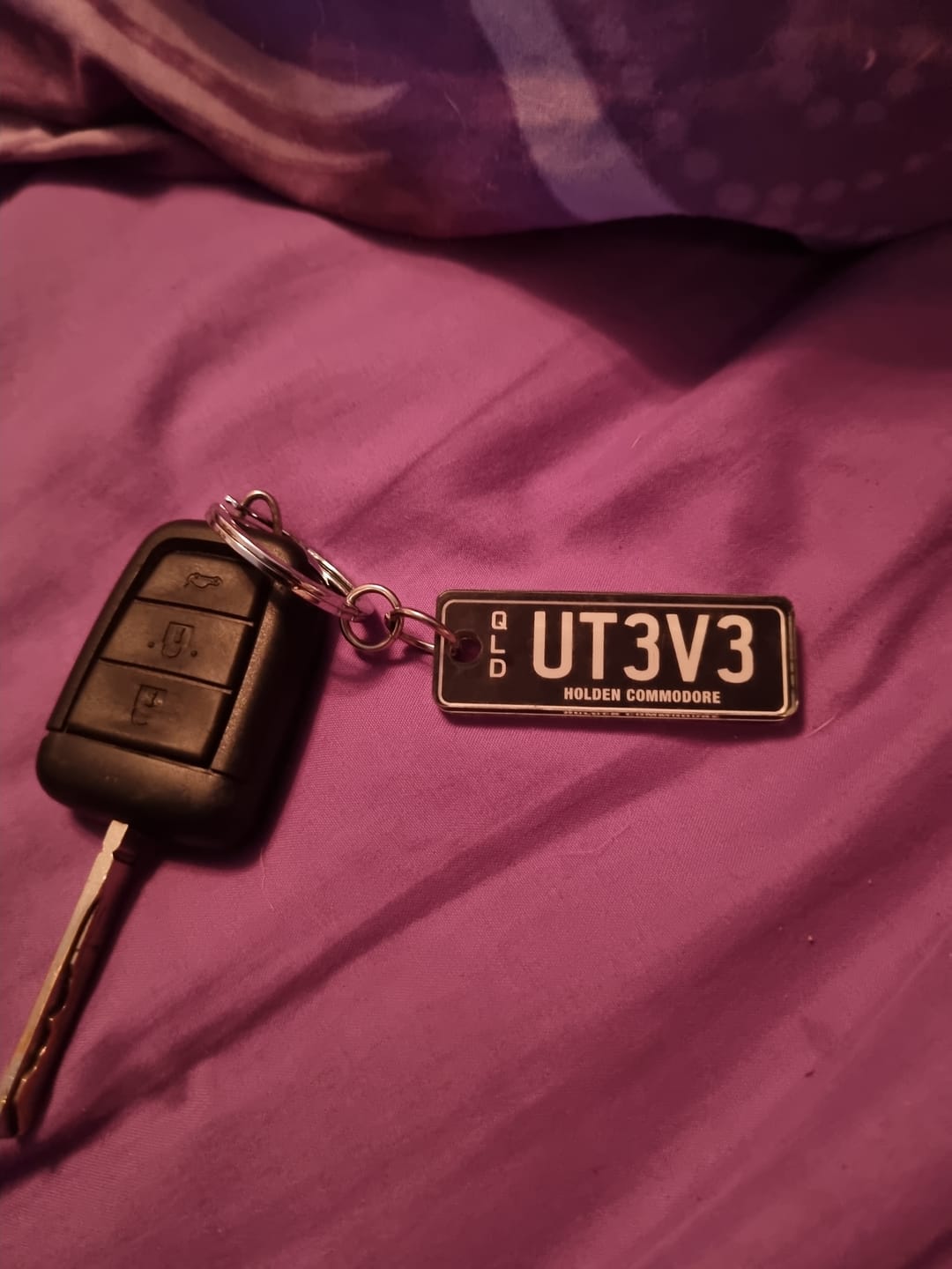 Customer photo review of QLD Classic Licence Plate Custom Keychain