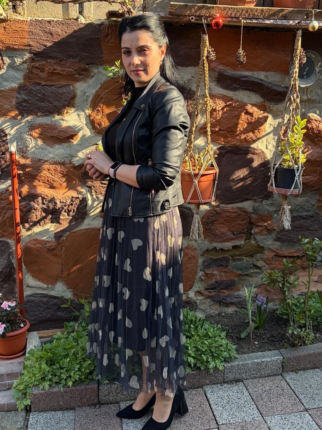 Customer photo review of Fusta Heart neagra cu imprimeu inimi