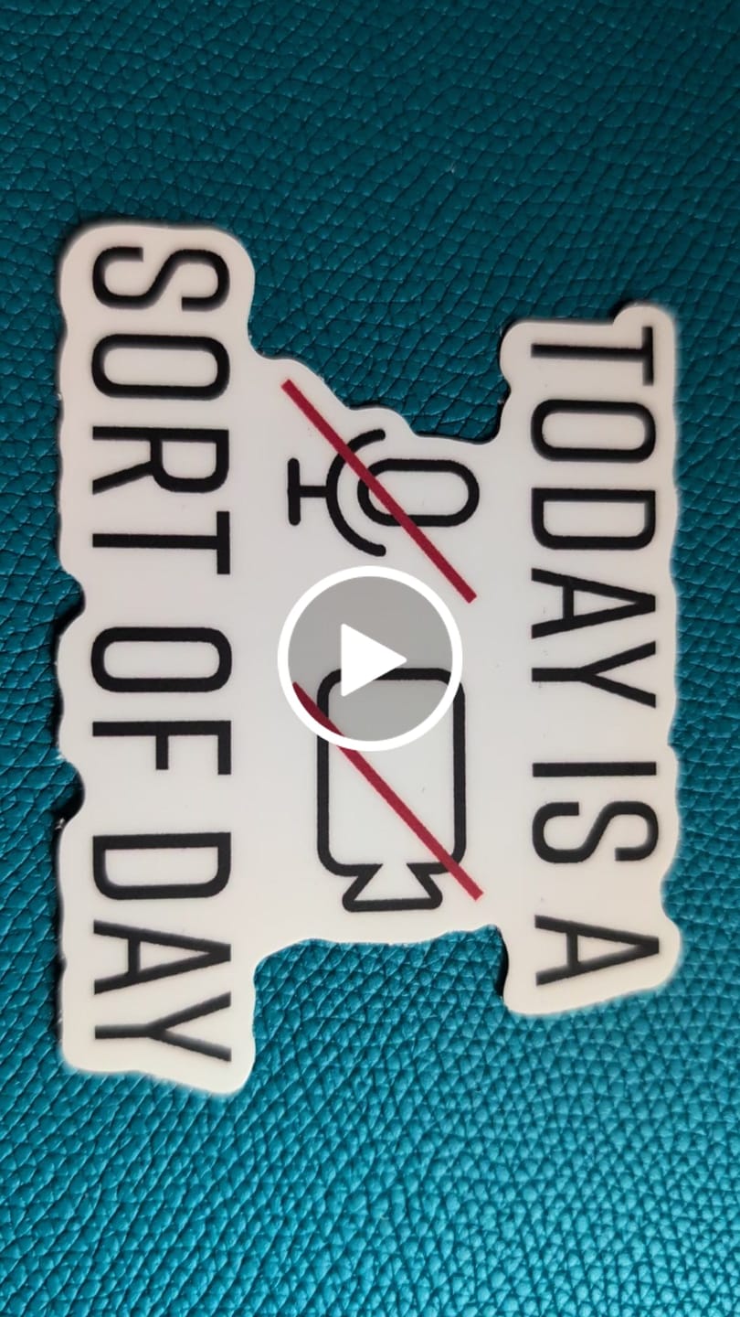 Customer video review of "Today is a mute, camera off day" Funny Work Sticker