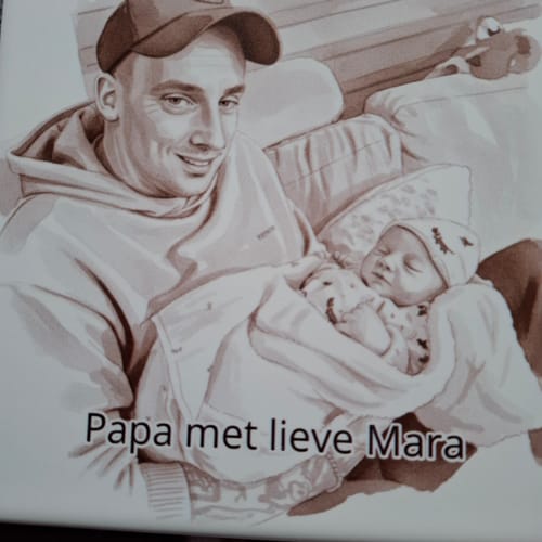 Customer photo review of Sepia Vintage Portret Tegeltje