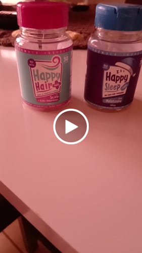 Customer video review of Happy Hair 3 Potes + 1 Melatonina Grátis