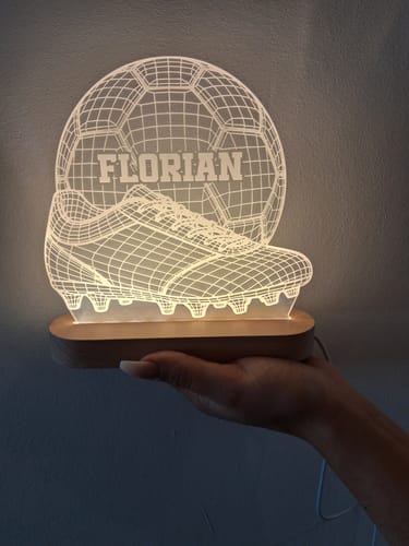 Customer photo review of 3D Fußball mit Fußballschuh Lampe