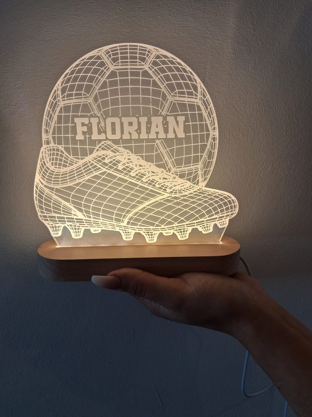 Customer photo review of 3D Fußball mit Fußballschuh Lampe