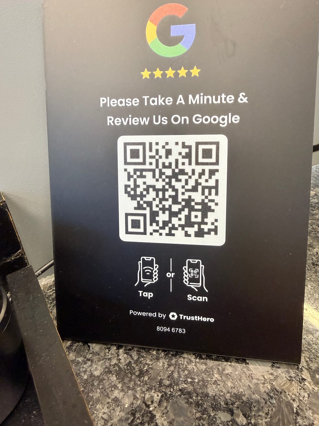 Customer photo review of Google Review Stand (Large)