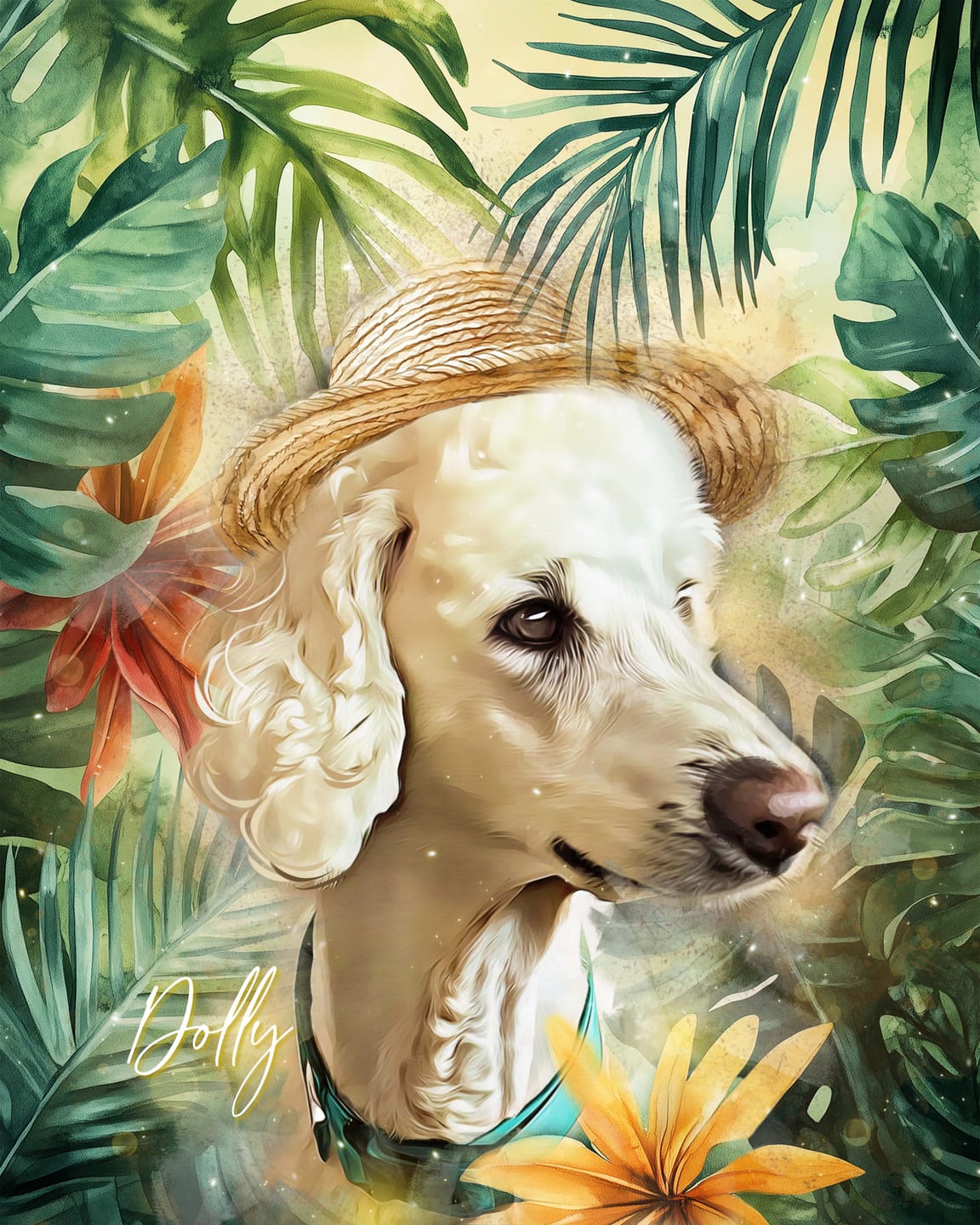 Customer photo review of Custom Watercolor Pet Portrait – SummerTime (ST)