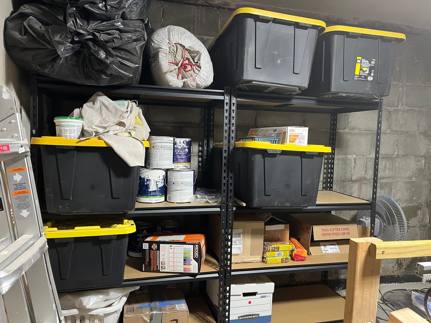 Customer photo review of REIBII 40" W Storage Shelves, 2000lbs Heavy Duty Garage Shelving, Adjustable Metal Shelves For Basemnet Warehouse Commercial