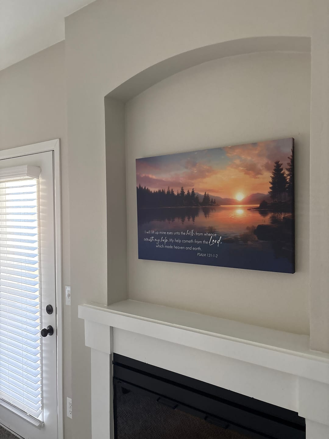 Customer photo review of Psalm 121:1-2 My Help Cometh From The Lord Wall Art Canvas
