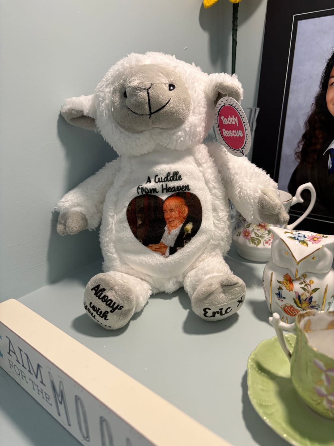 Customer photo review of A Cuddle from Heaven Personalised Photo Teddy Bear