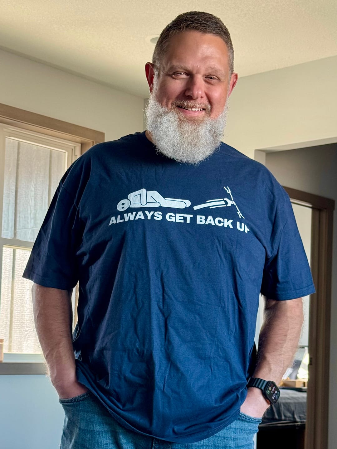 Customer photo review of Always Get Back Up T-Shirt