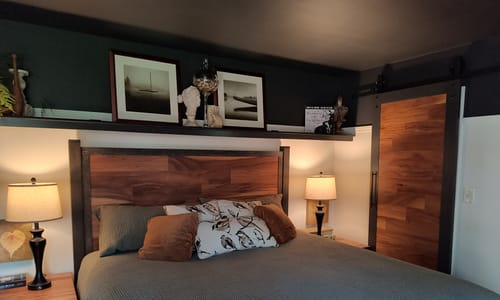 Customer photo review of Natural Acacia Smooth Self-Stick Planks