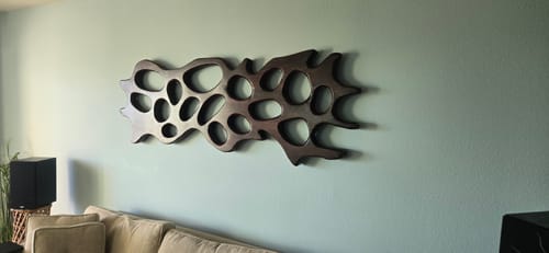 Customer photo review of Organic Wall Art Sculpture With Abstract Carving For Living Room