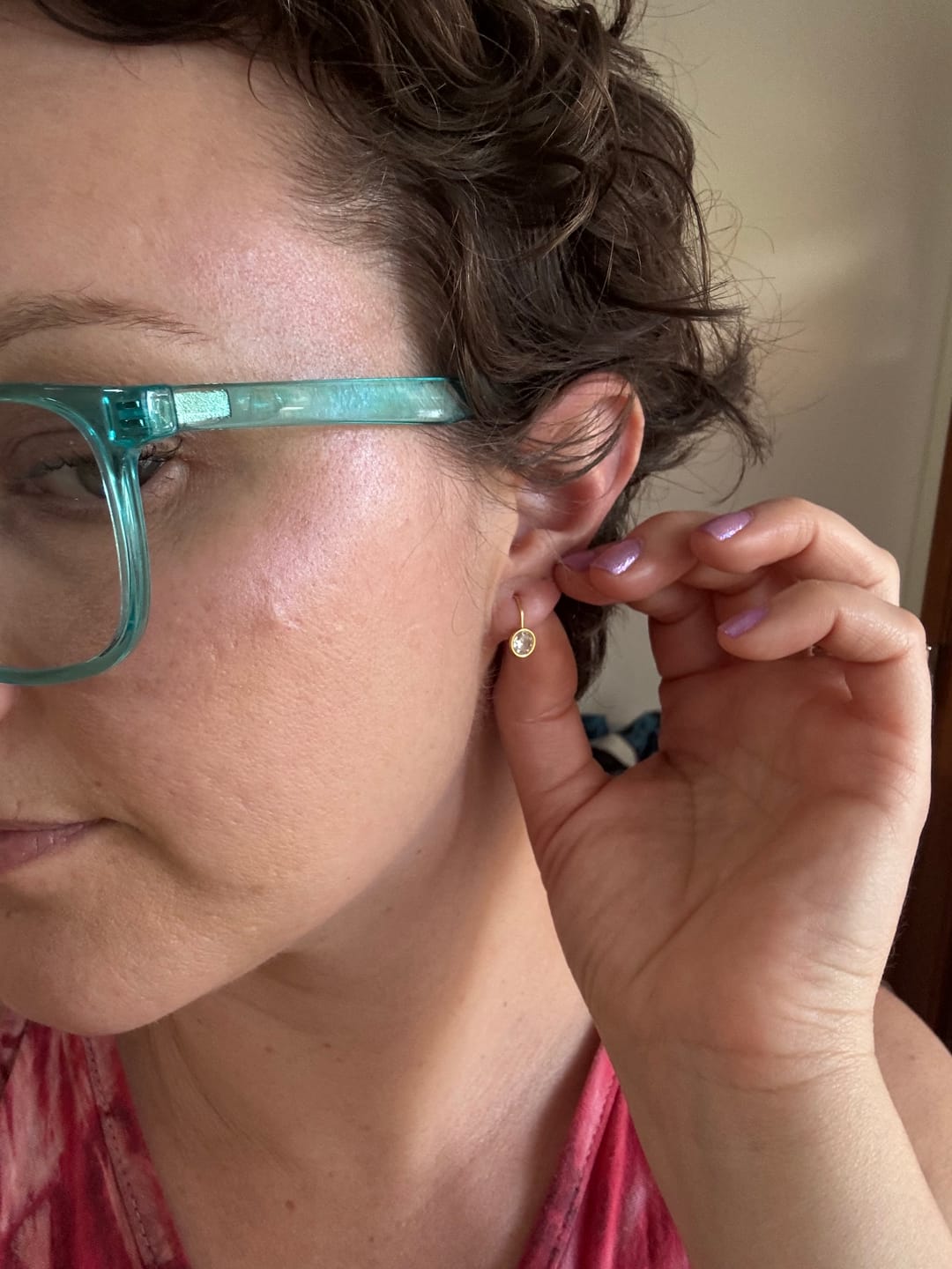Customer photo review of Olivia Crystal Drop Earrings