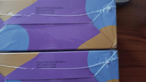 Customer's two boxes of Randm Tornado 20K, showing the manufacturing and expiration dates printed on the side.