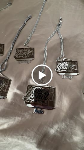 Customer video review of Custom Logo Engraved Photo Pendant Necklace